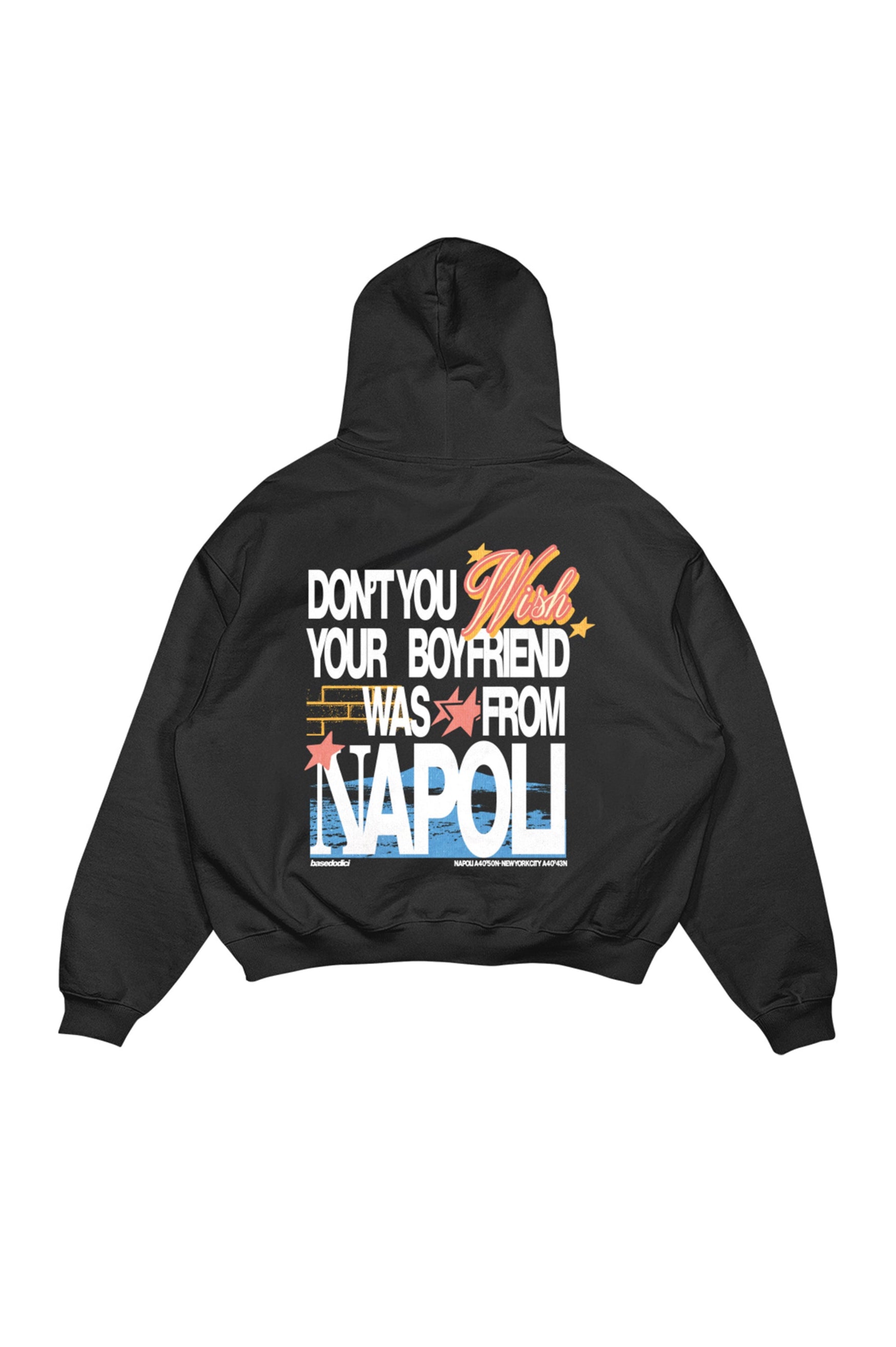Hoodie “WISHYOUR” Boyfriend Black/Multi