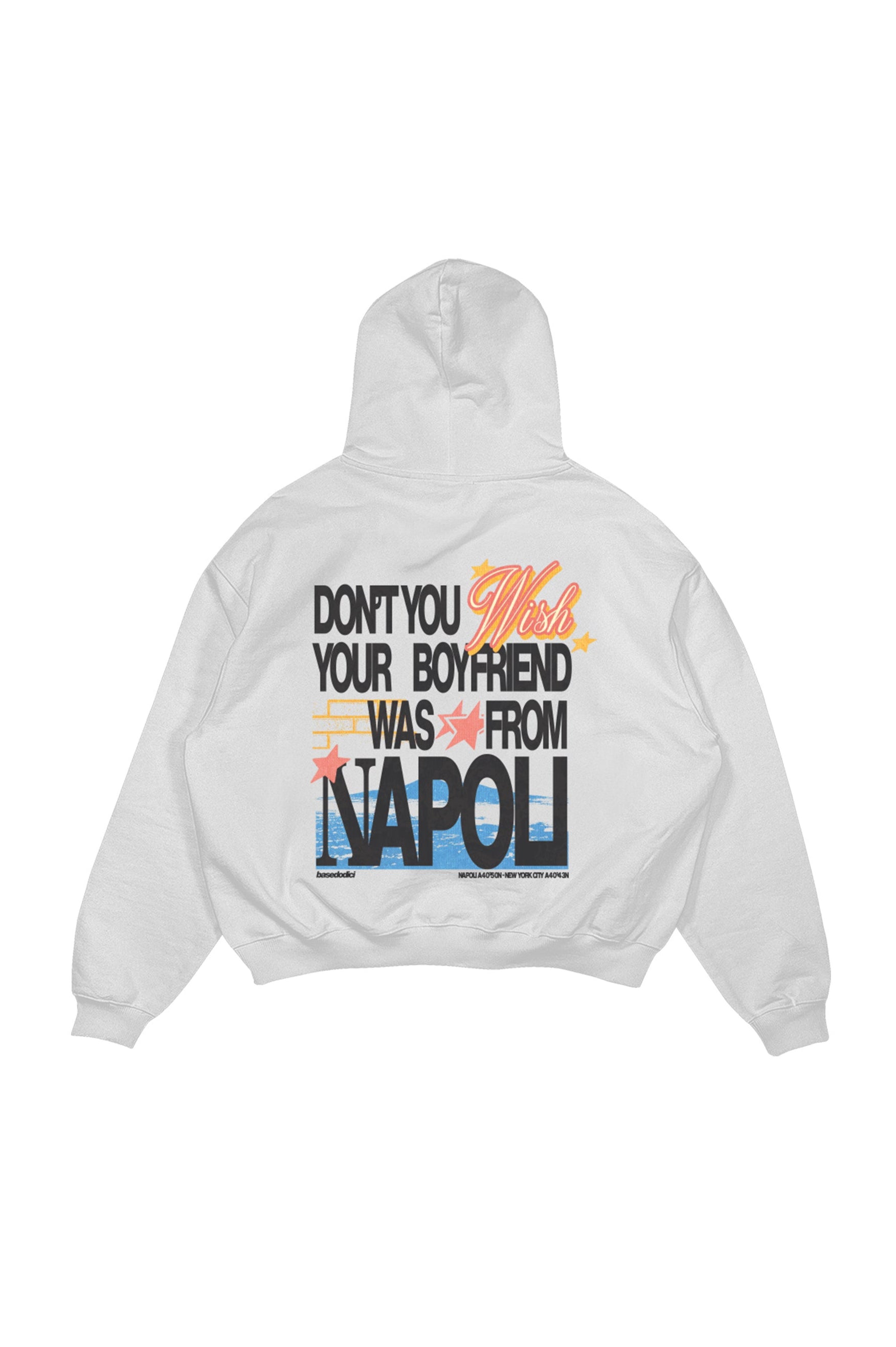 Hoodie “WISHYOUR” Boyfriend White/Multi