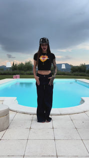 Baby Tee "DIVA" MeGustasTu Black