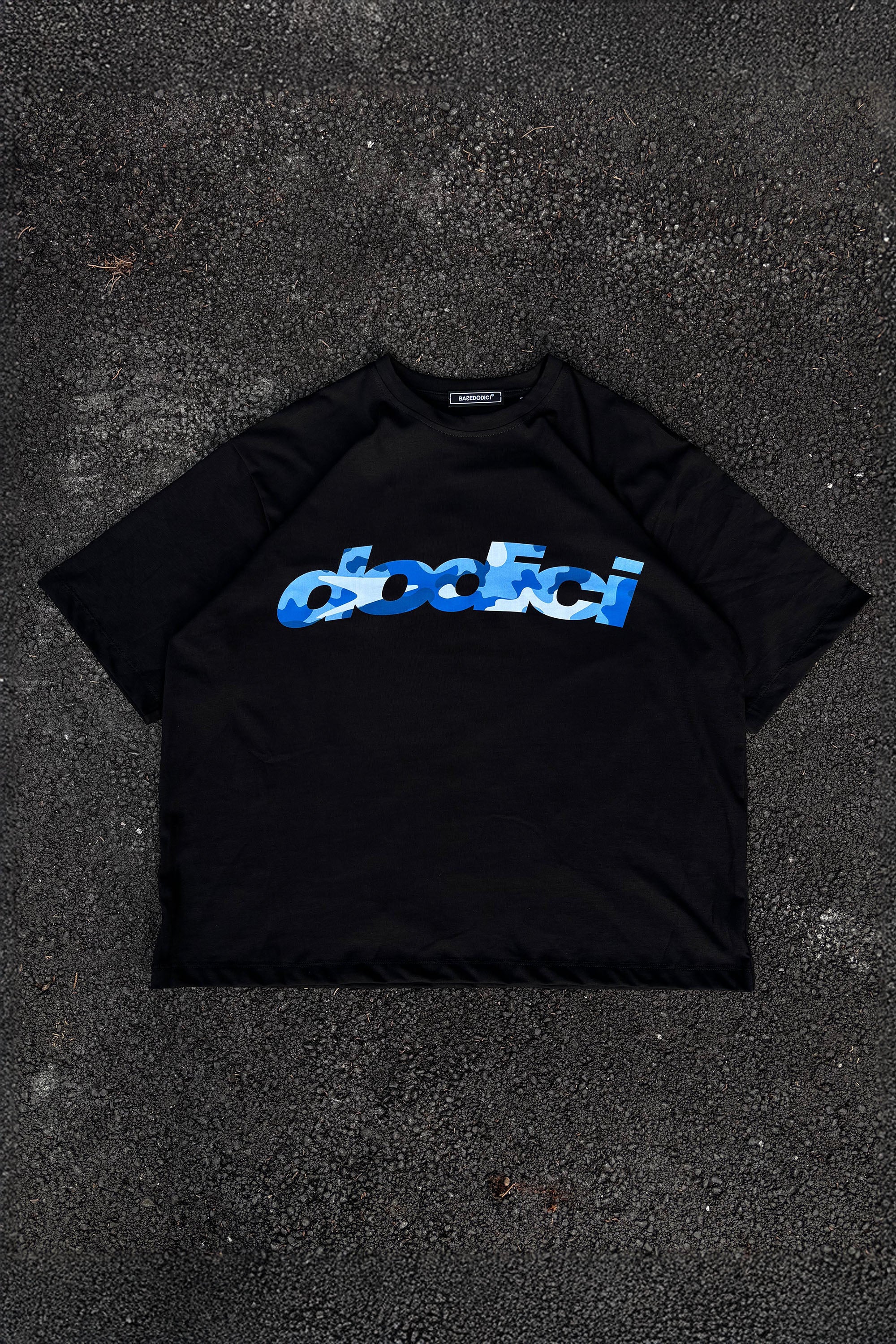 T-Shirt “CAMO4PLAYERS” Front DODICI Black/CamoBlue