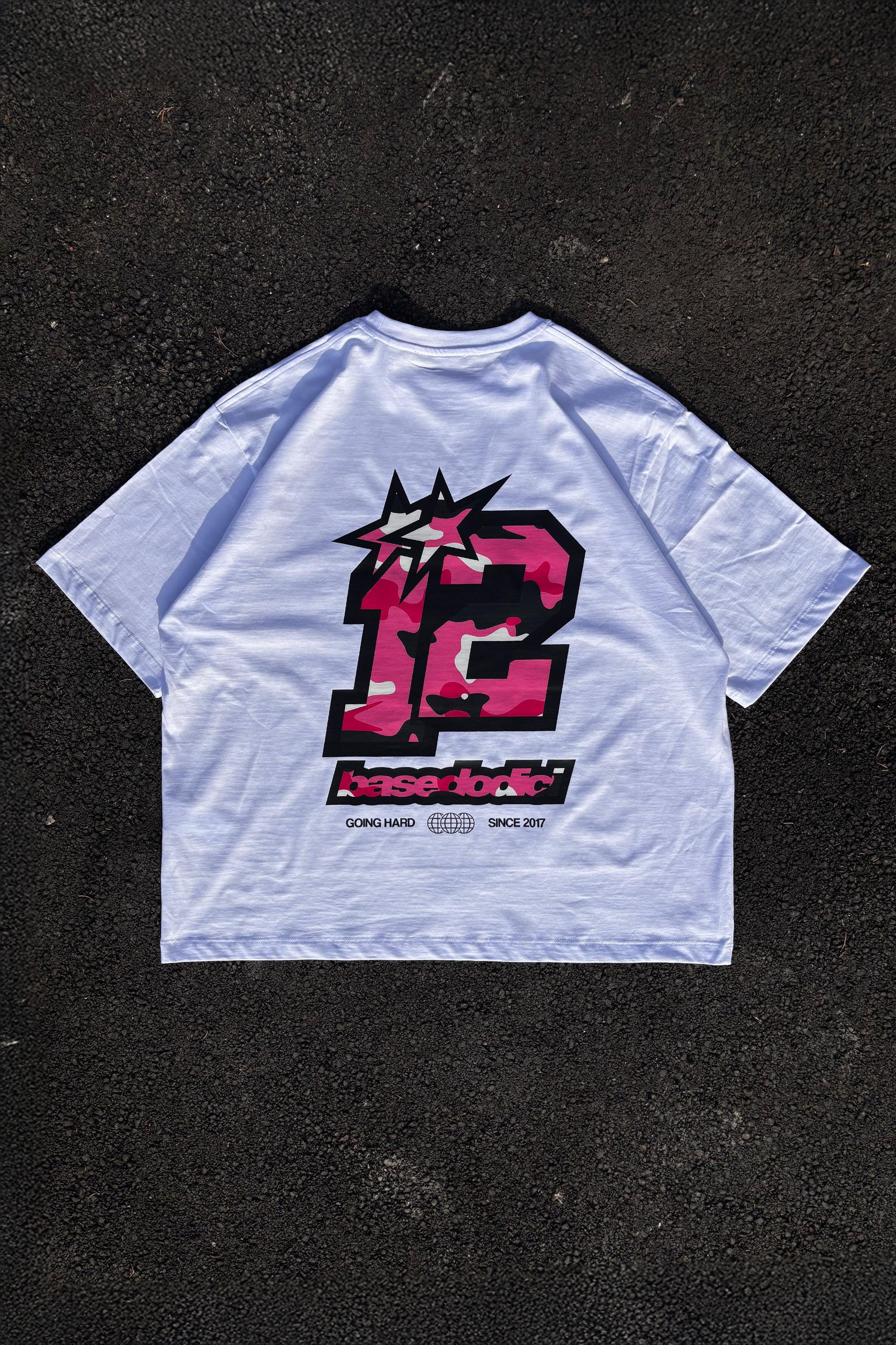 “CAMO4PLAYERS” Back 12 White/CamoPink T-Shirt