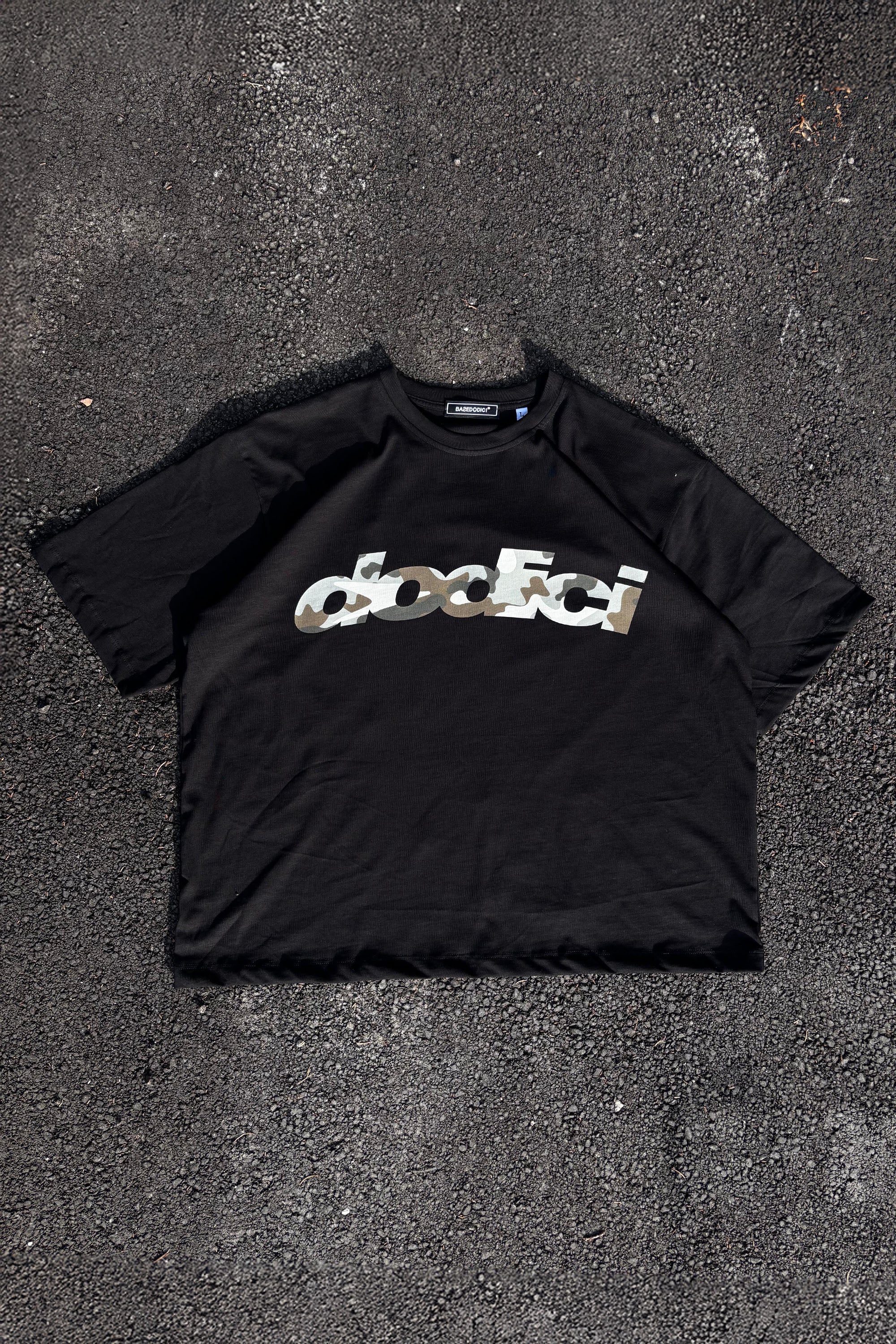 T-Shirt “CAMO4PLAYERS” Front DODICI Black/CamoGreen