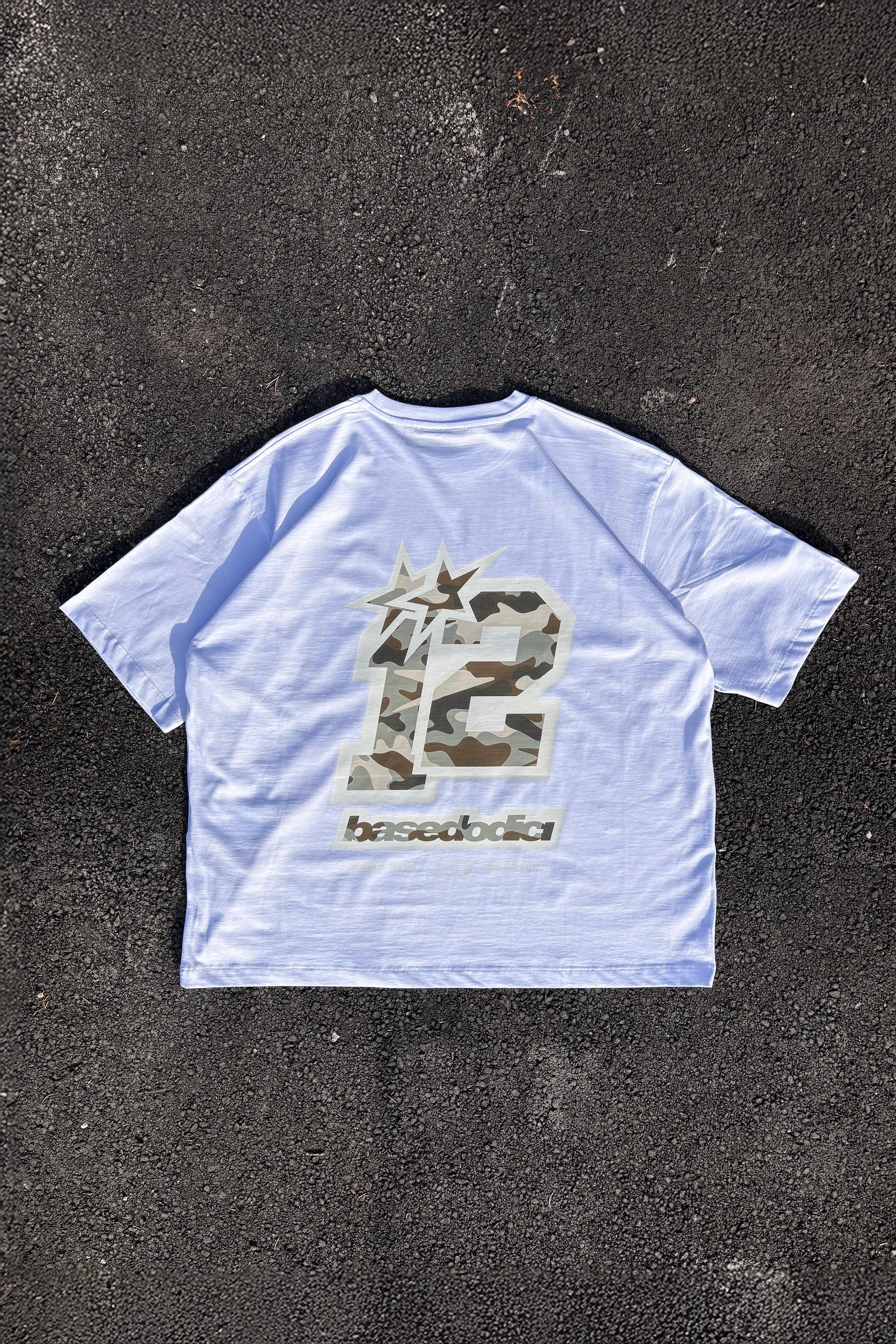 “CAMO4PLAYERS” Back 12 White/CamoGreen T-Shirt