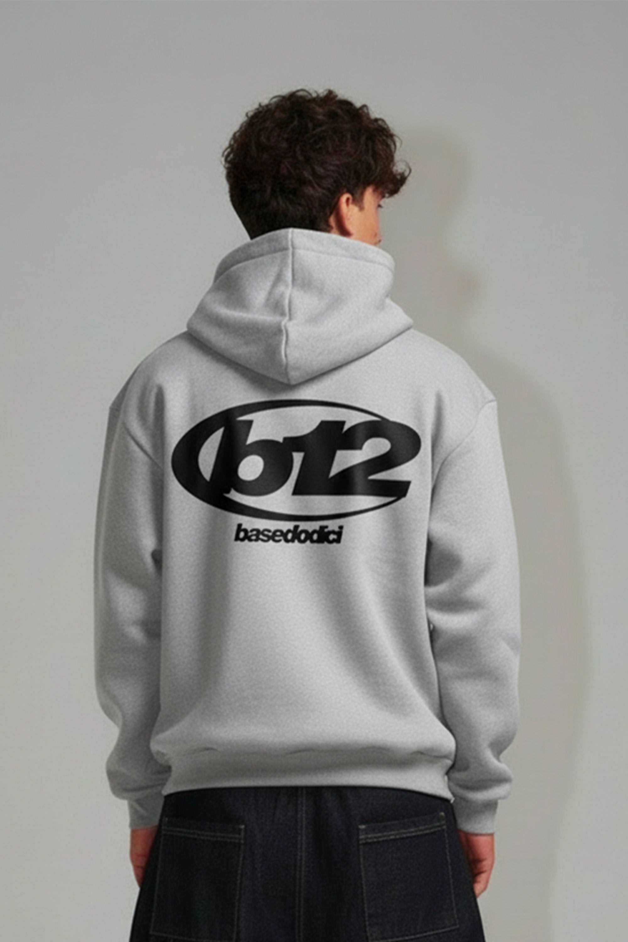 Hoodie "TEAM012" Back 12 AshGrey/Black