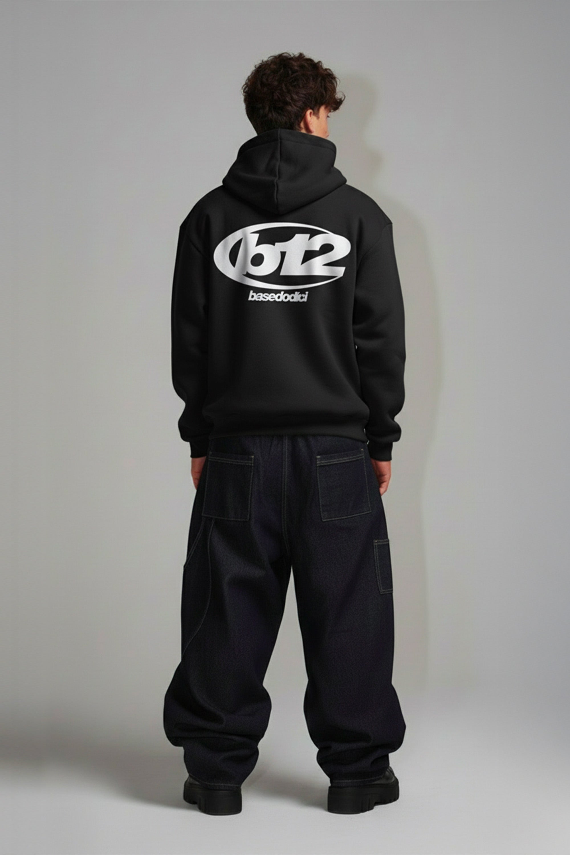 Hoodie "TEAM012" Back 12 Black/White