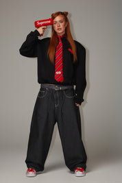 Hoodie "TEAM012" Back Logo Black/Red