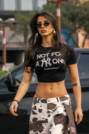 Crop Top “DIVA” Not For Anyone Glitter Black
