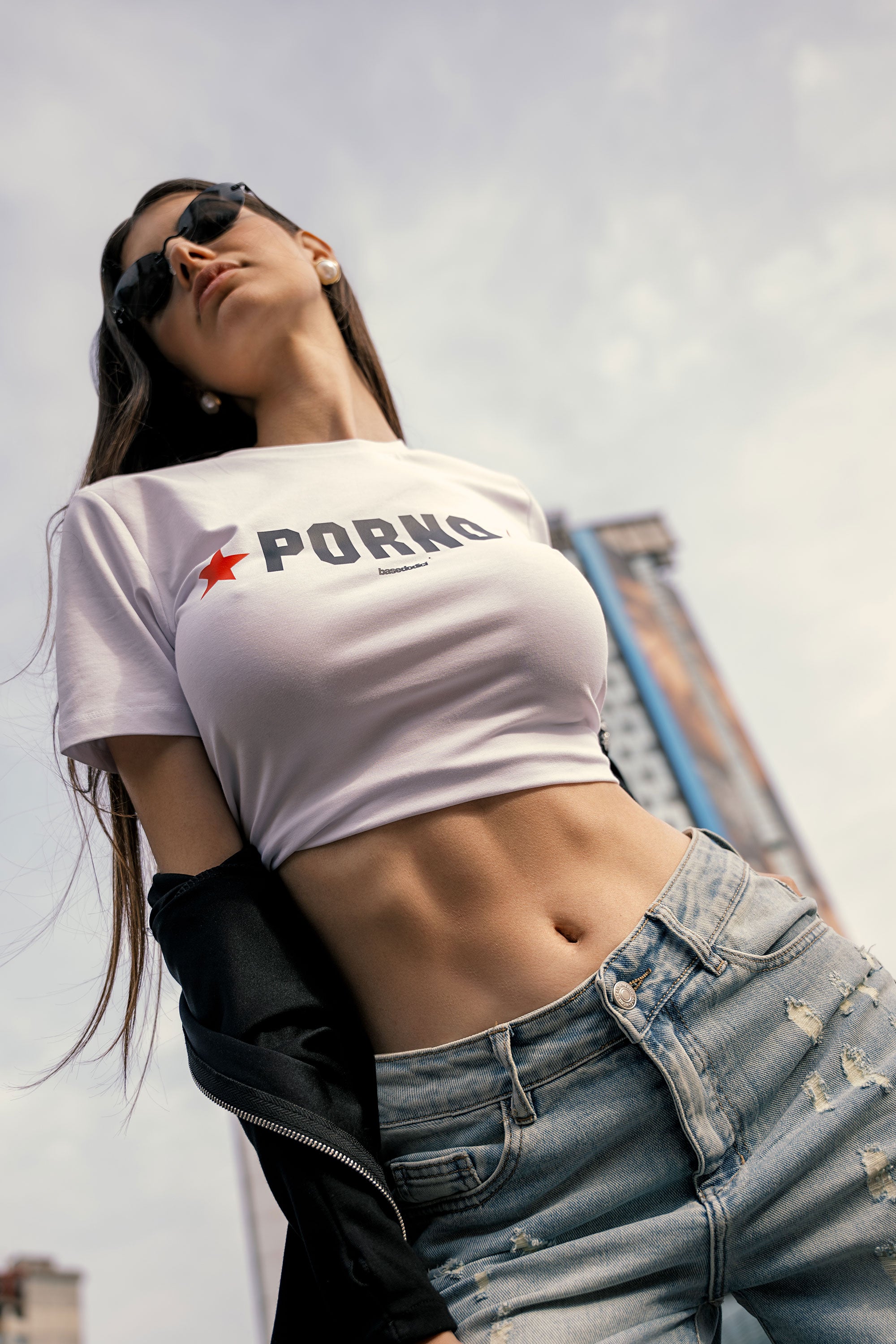 Crop Top “DIVA” P*rno White