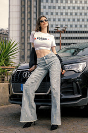 Crop Top “DIVA” P*rno White