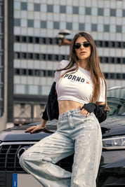 Crop Top “DIVA” P*rno White