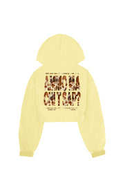 Crop Zip Hoodie “AMMO” Cow/Yellow