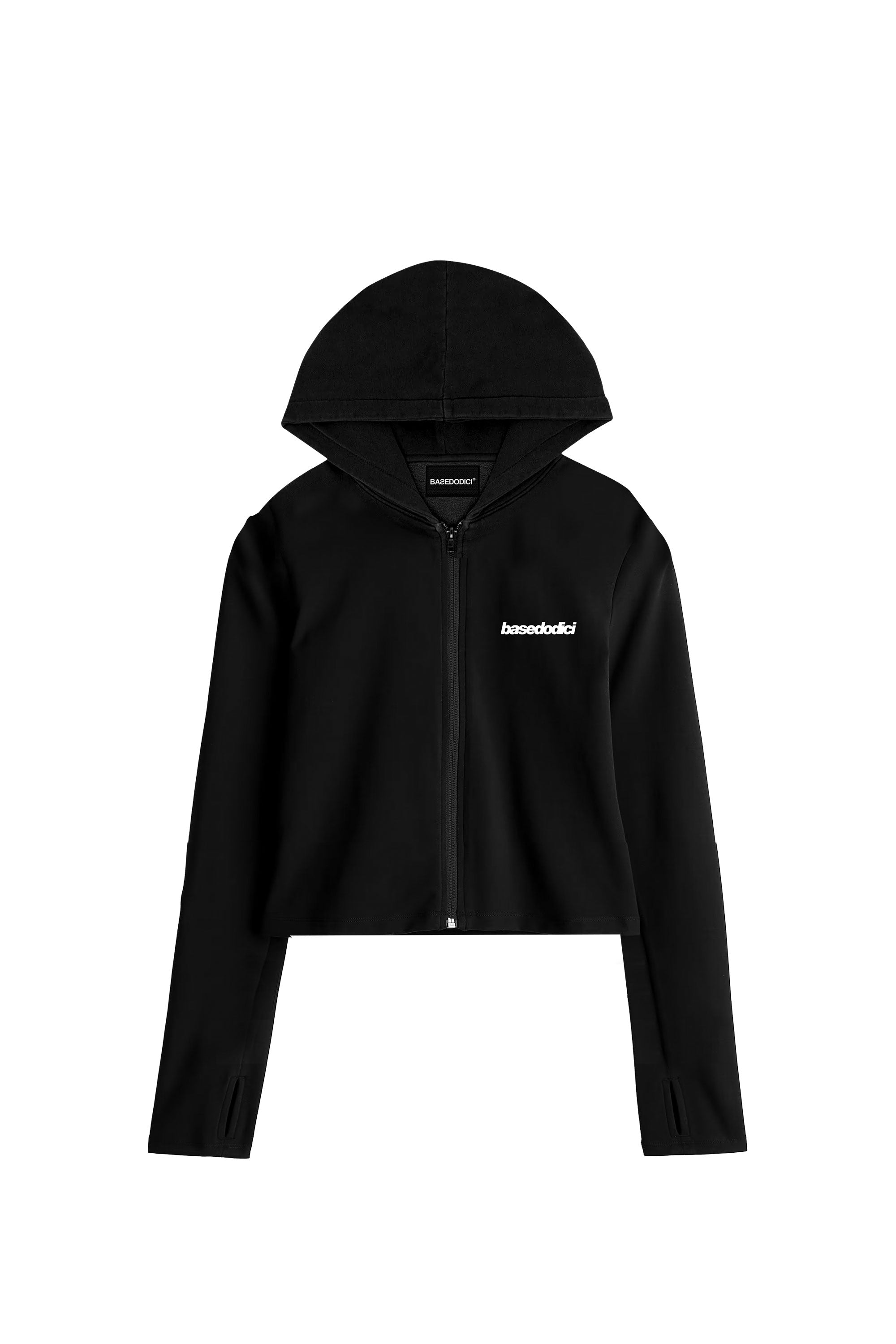 Crop Zip Hoodie “DIVA” More Men Black