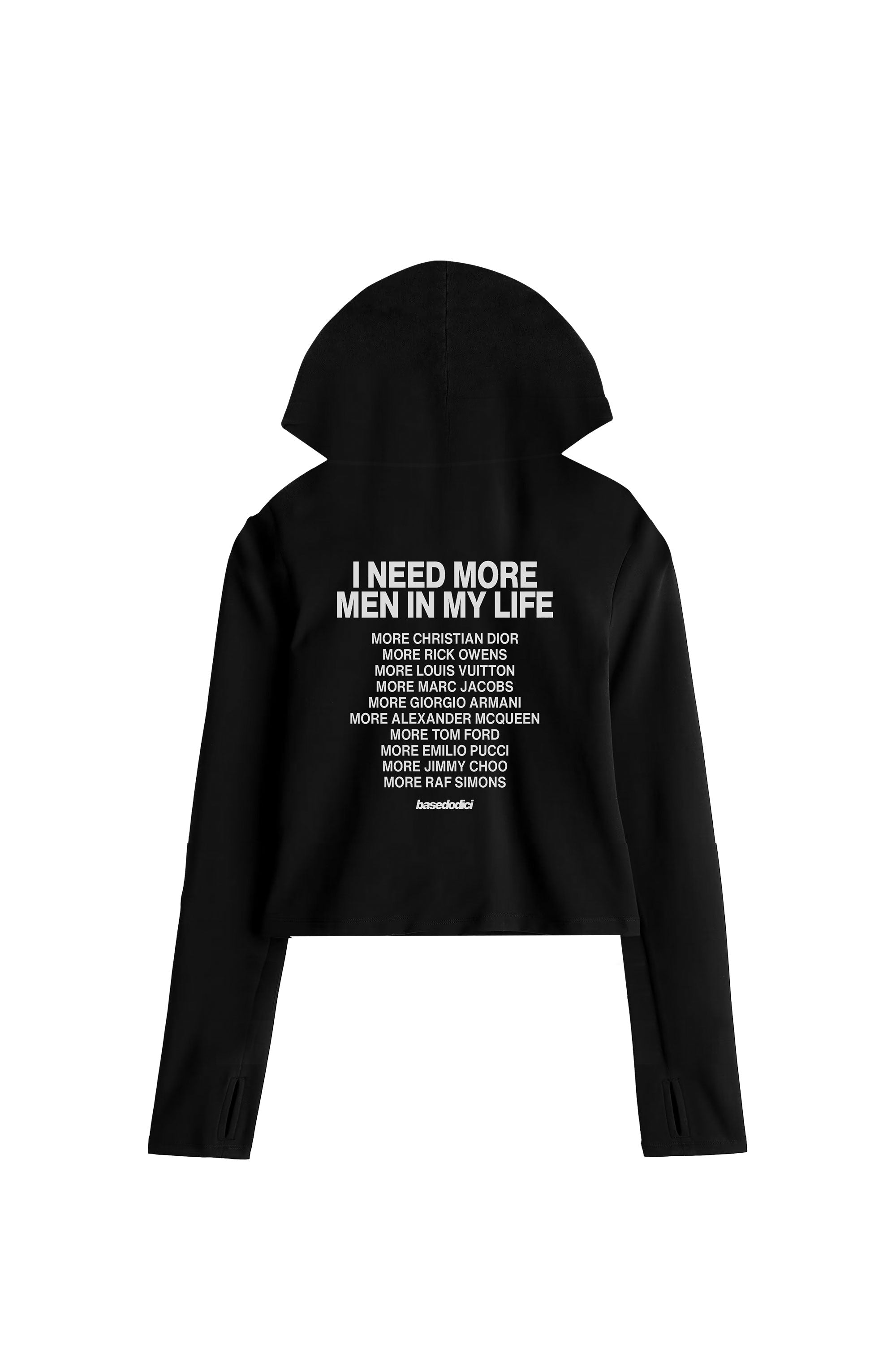 Crop Zip Hoodie “DIVA” More Men Black