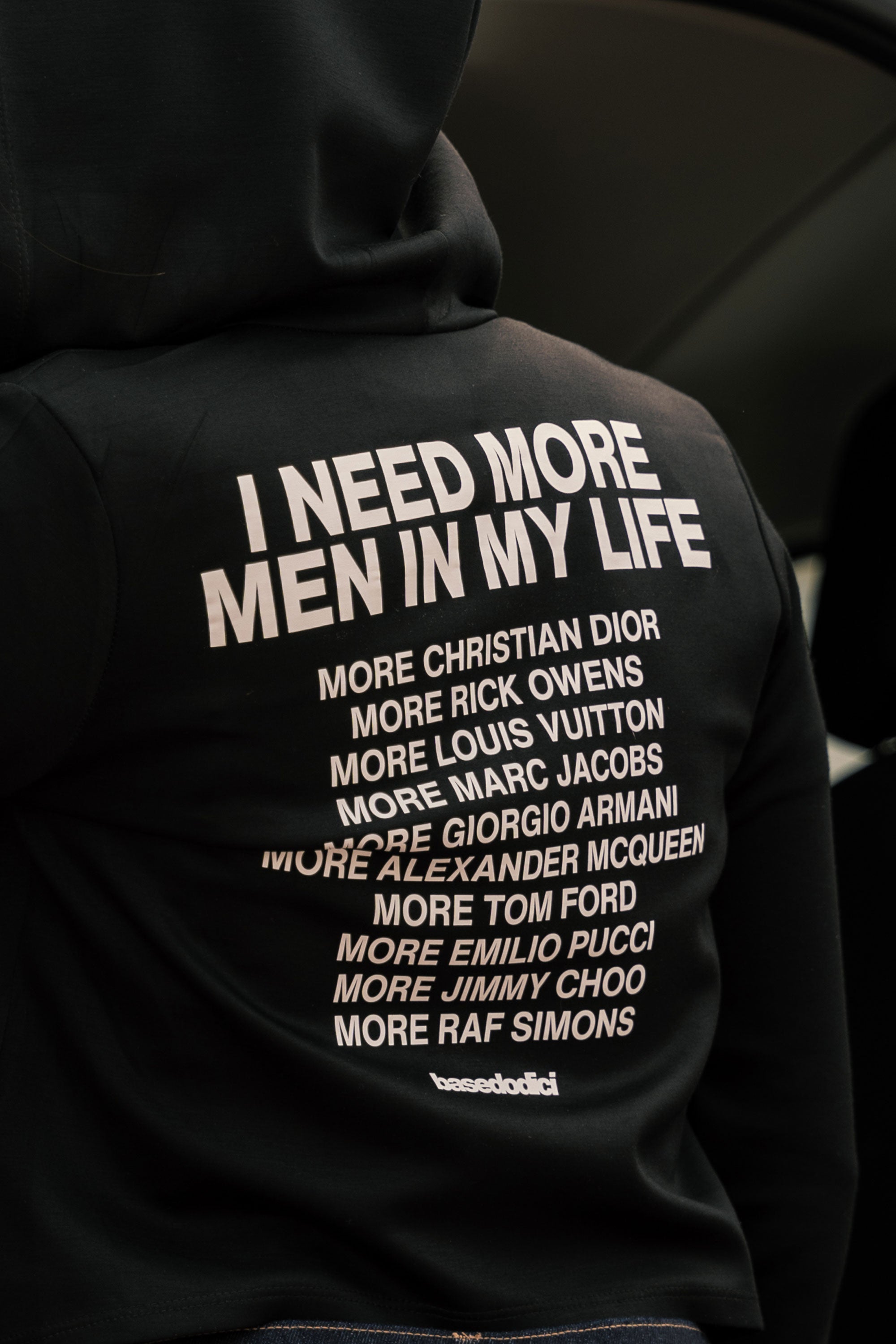 Crop Zip Hoodie “DIVA” More Men Black