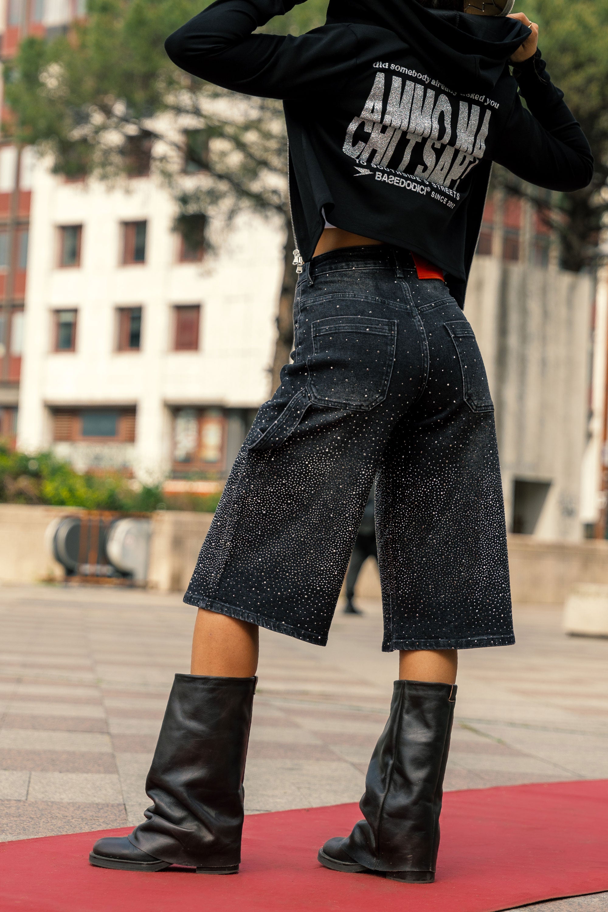 Jorts “DIVA” Strass Black