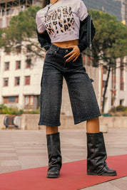 Jorts “DIVA” Strass Black