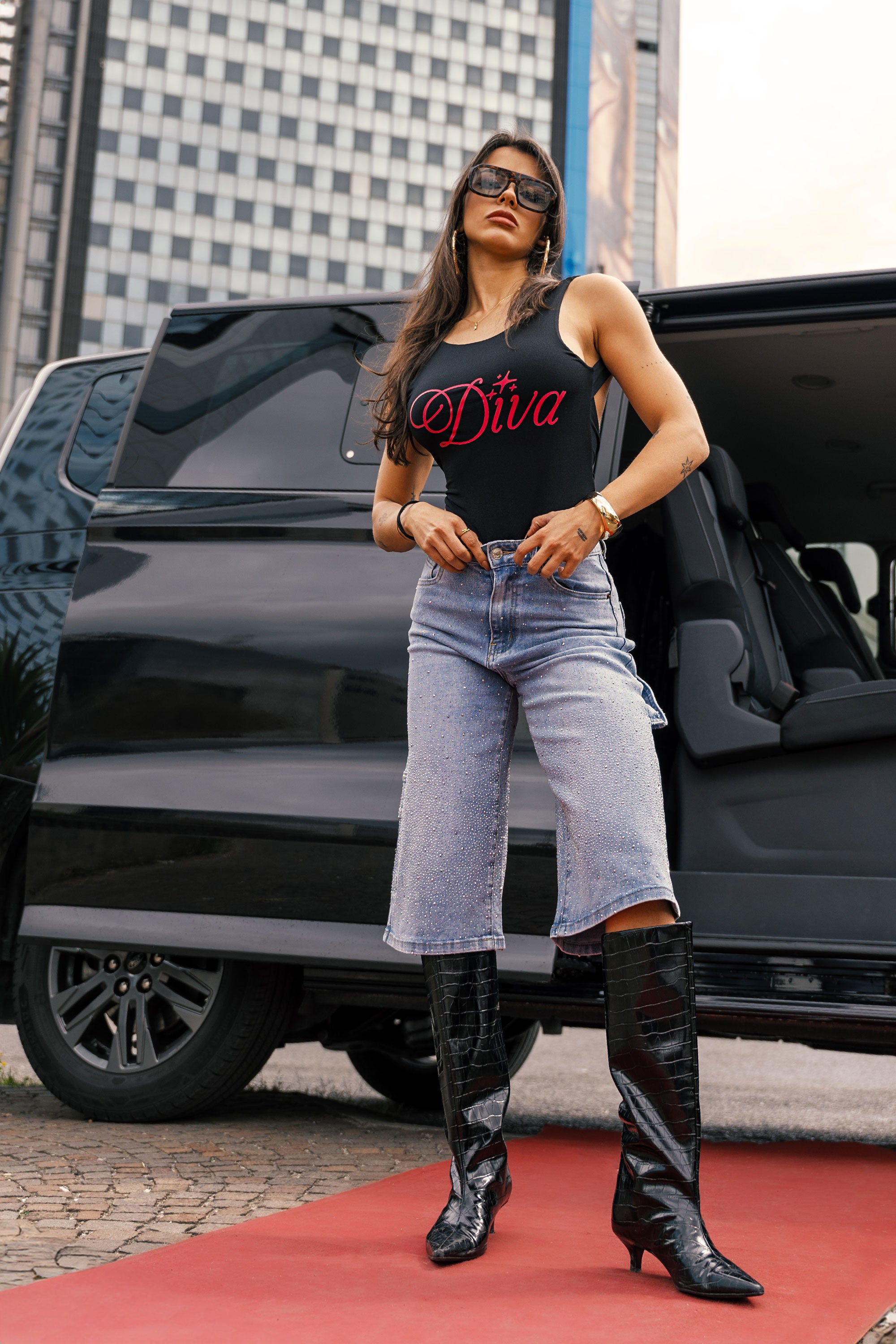 Jorts “DIVA” Strass Light Blue