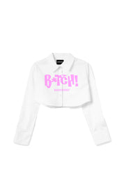 “DIVA” B*tch Glitter White/Pink Crop Shirt