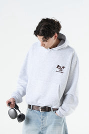 Hoodie "THE NOISE" BackLogoStars AshGrey/Brown