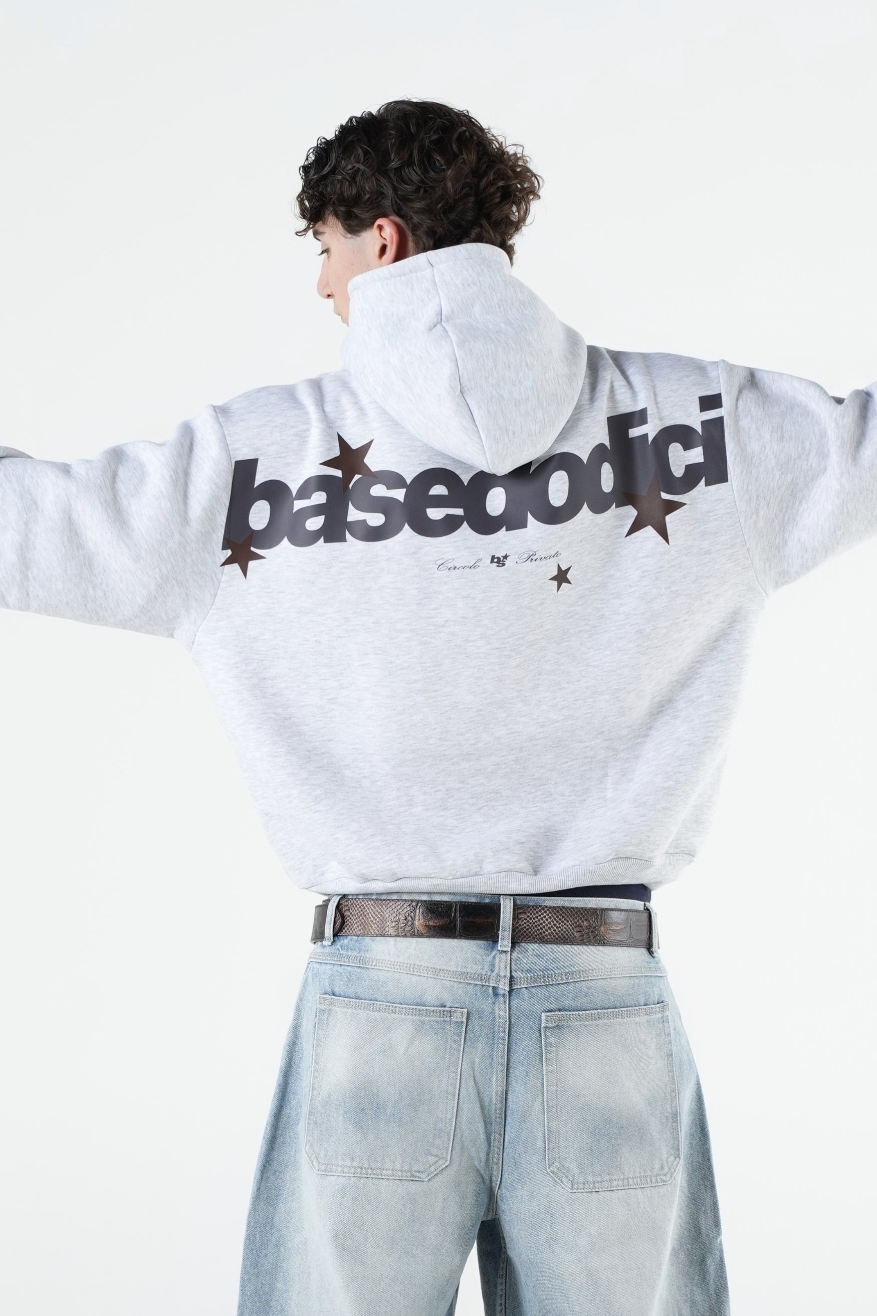 Hoodie "THE NOISE" BackLogoStars AshGrey/Brown