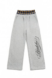 Fleece Pants "FOR DREAMERS" DoubleLayer Logo Grey/Yellow