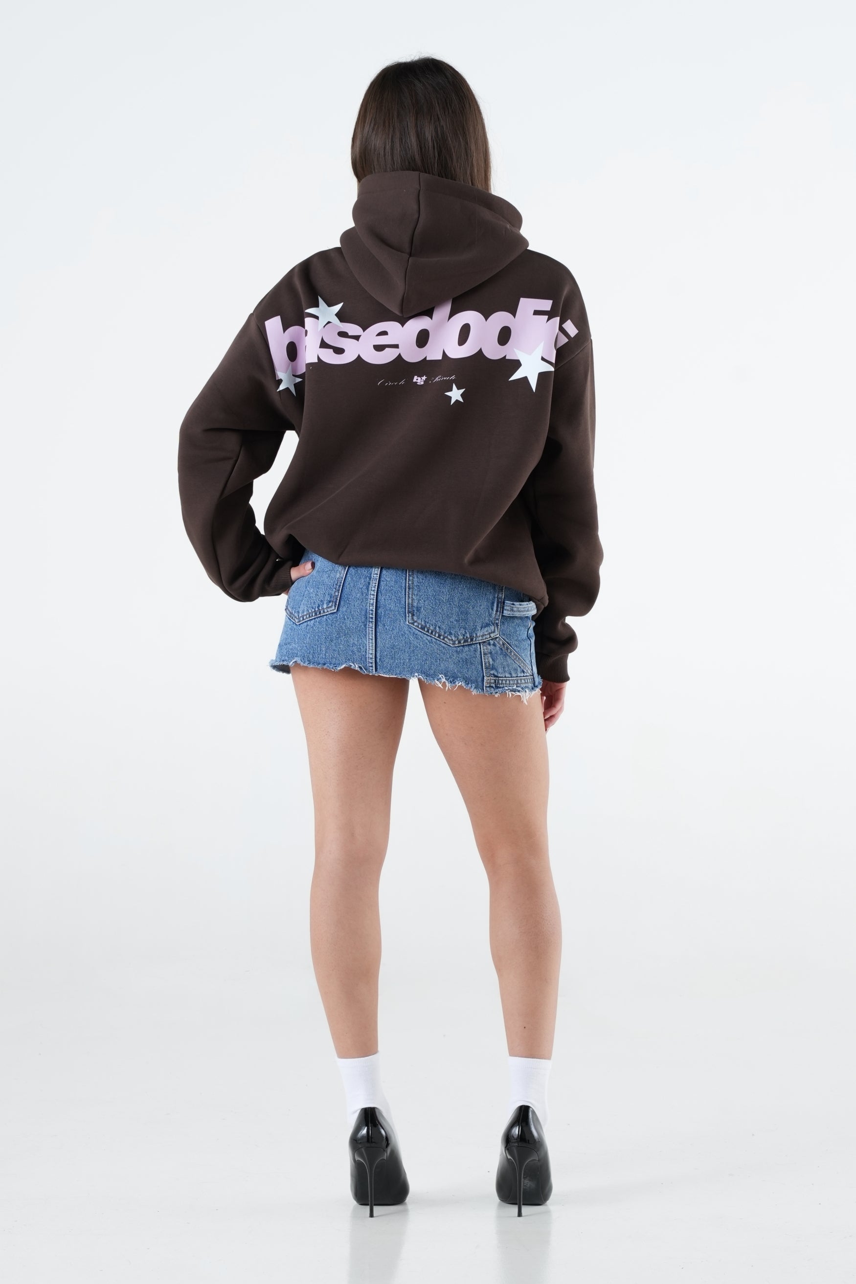 Hoodie "THE NOISE" BackLogoStars Brown/Pink