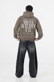 Hoodie "B12LAB" Nisciun Brown/White
