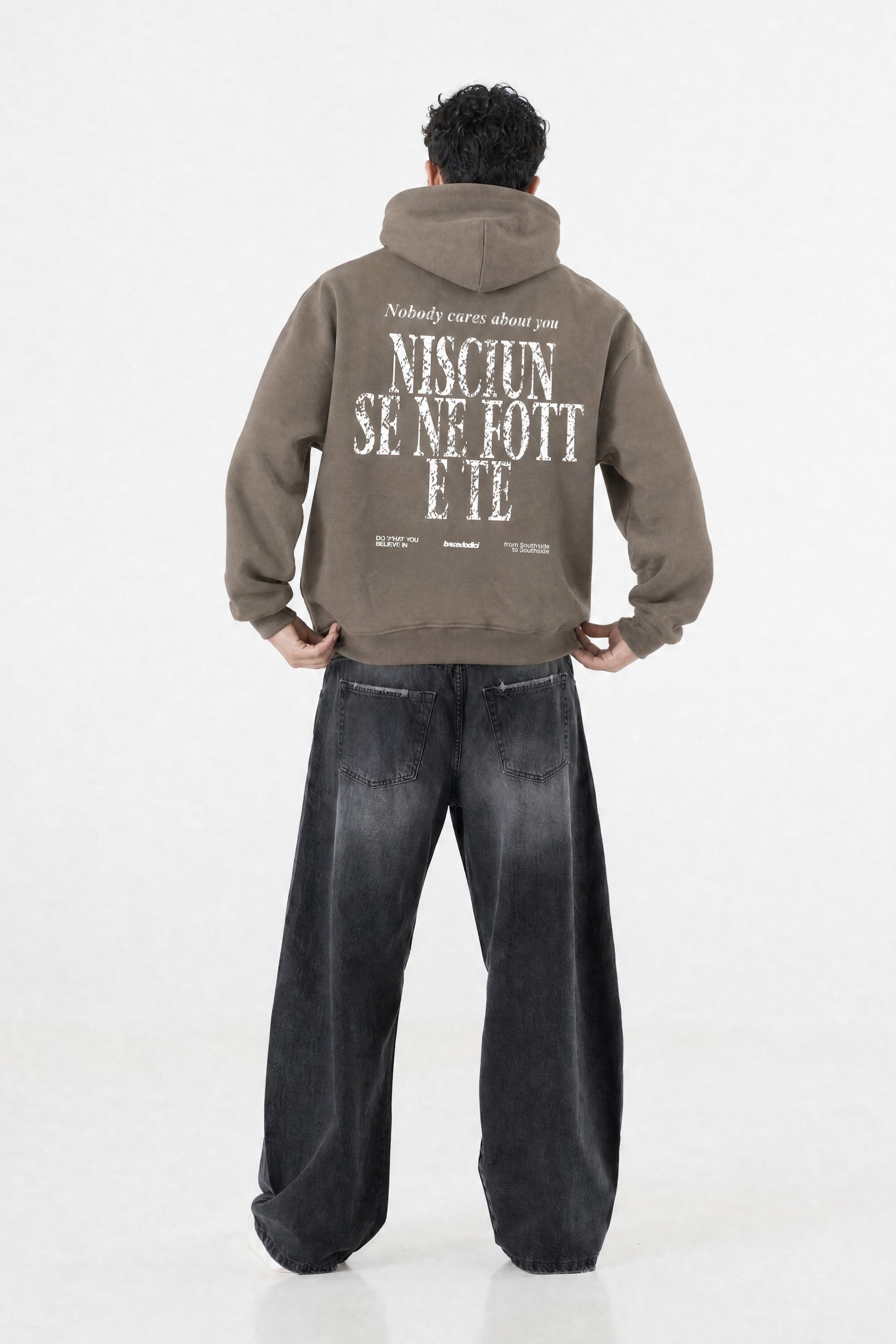 Hoodie "B12LAB" Nisciun Brown/White