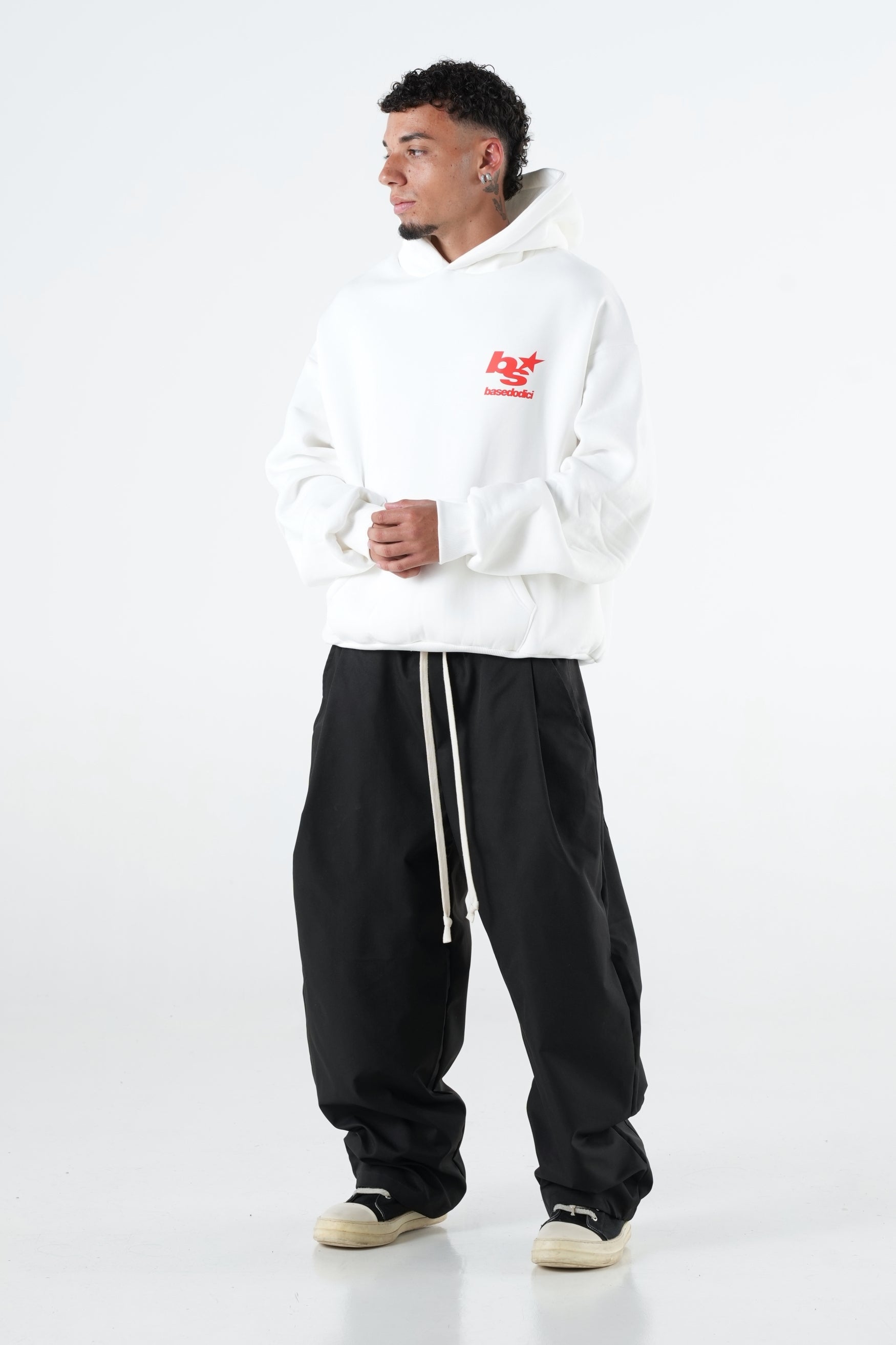 Hoodie "THE NOISE" BackLogoStars White/Red