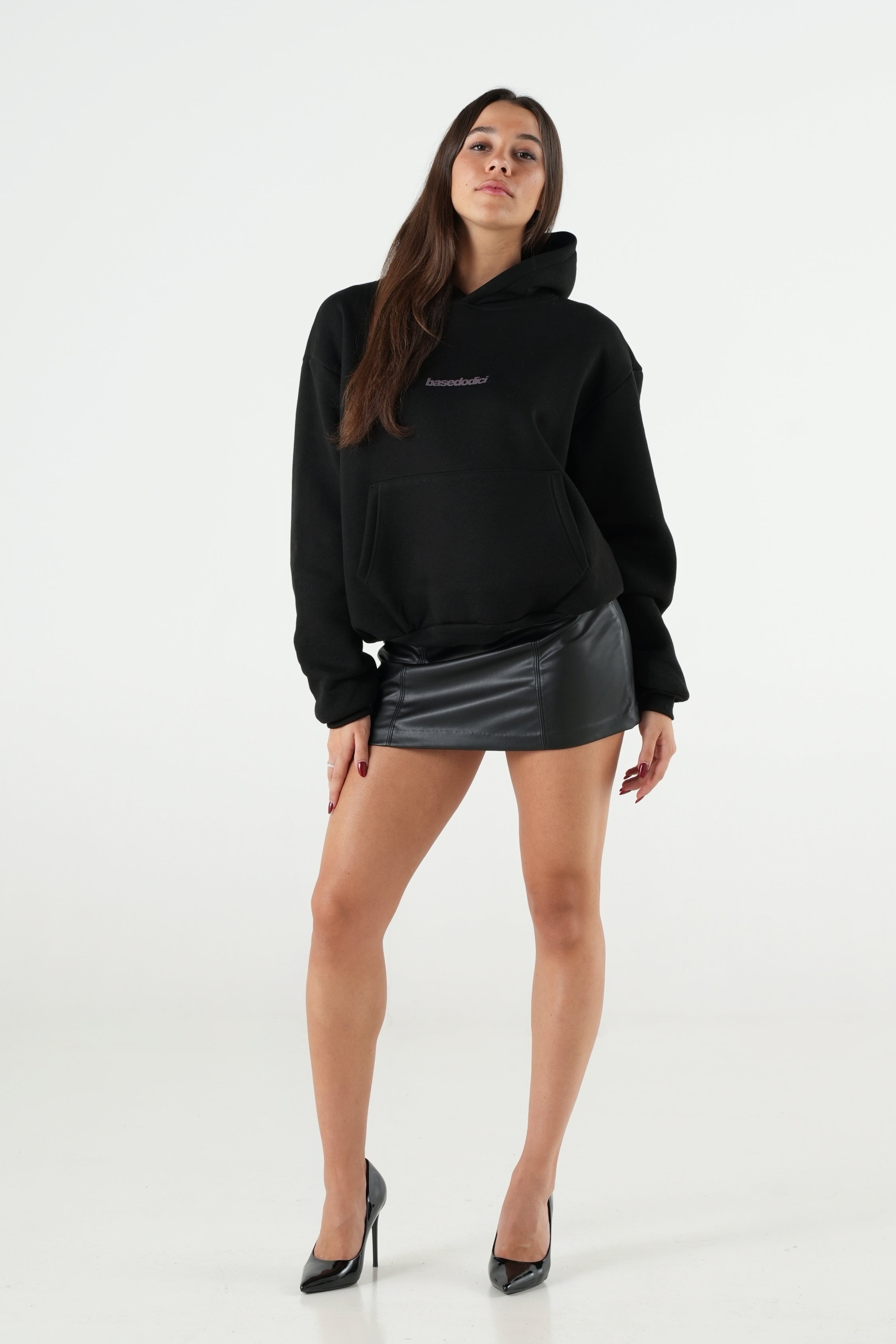 Hoodie "B12LAB" Nisciun Black/Sand