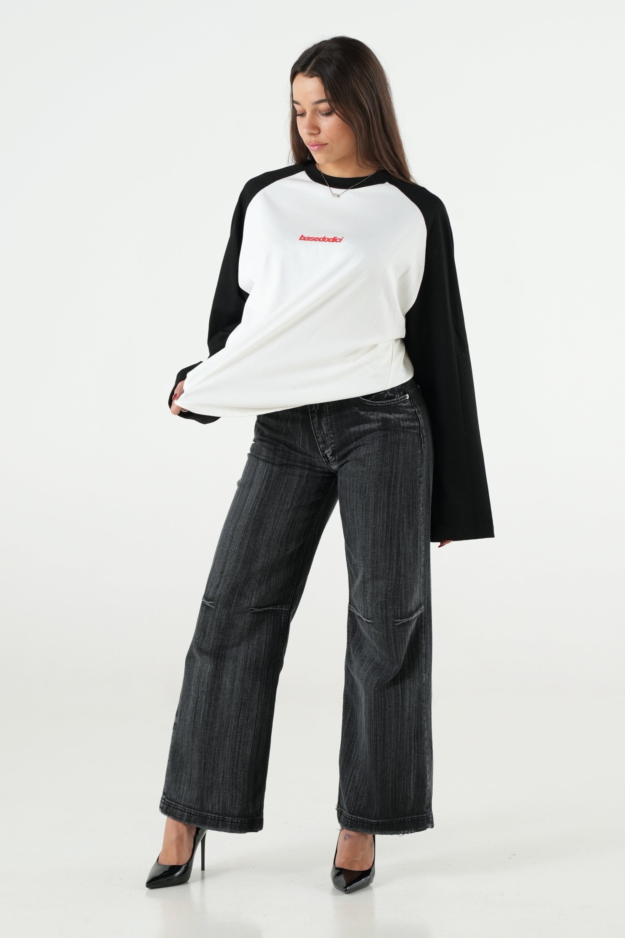 Longsleeve "B12LAB" FOMO White-Black/Red