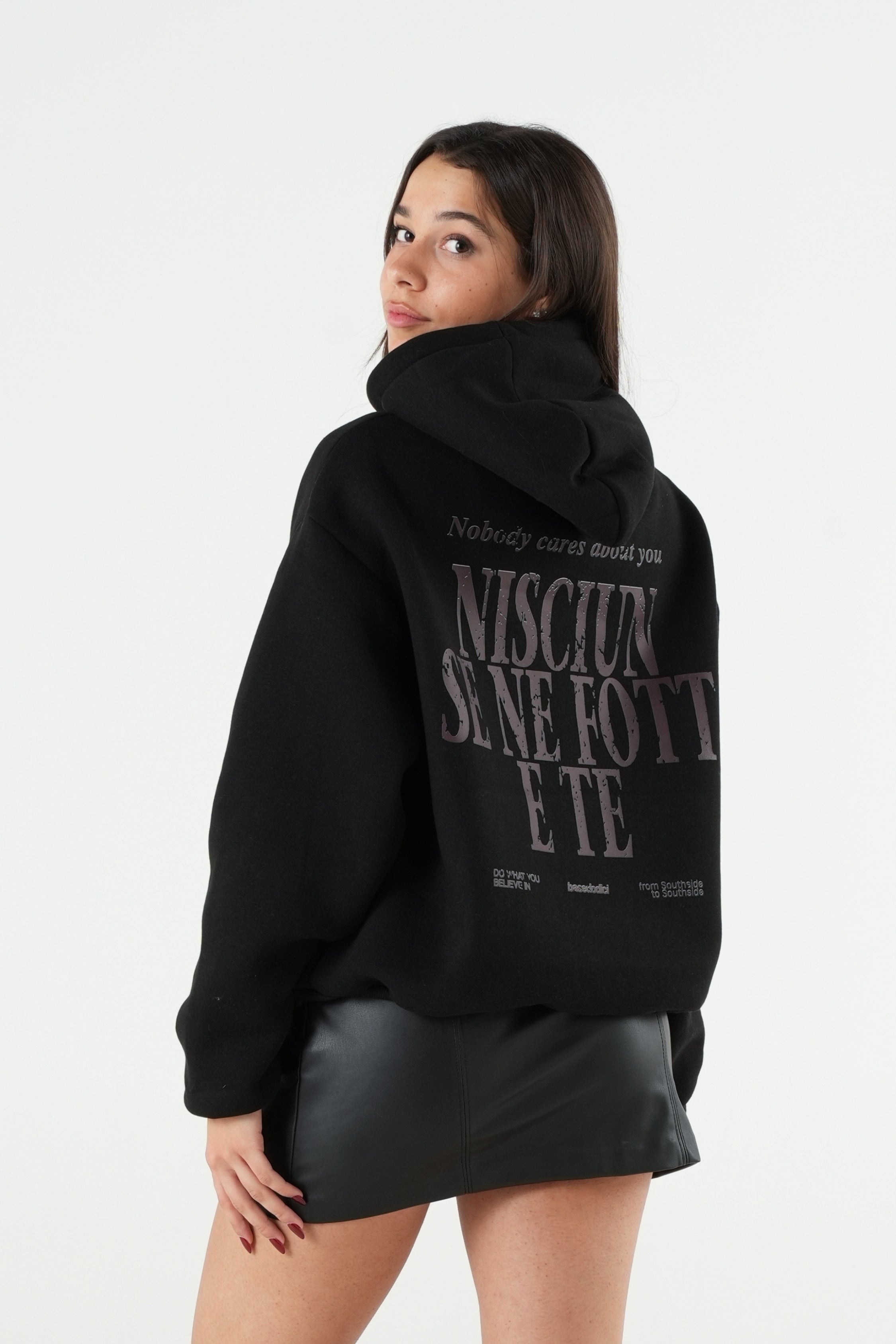 Hoodie "B12LAB" Nisciun Black/Sand