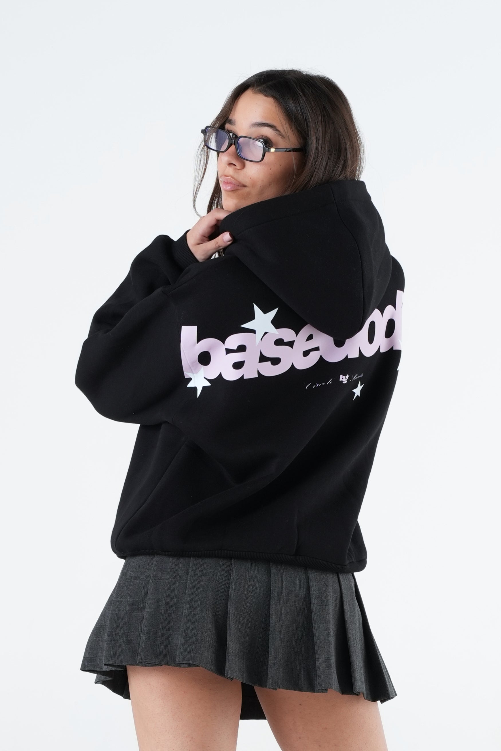 Hoodie "THE NOISE" BackLogoStars Black/Pink