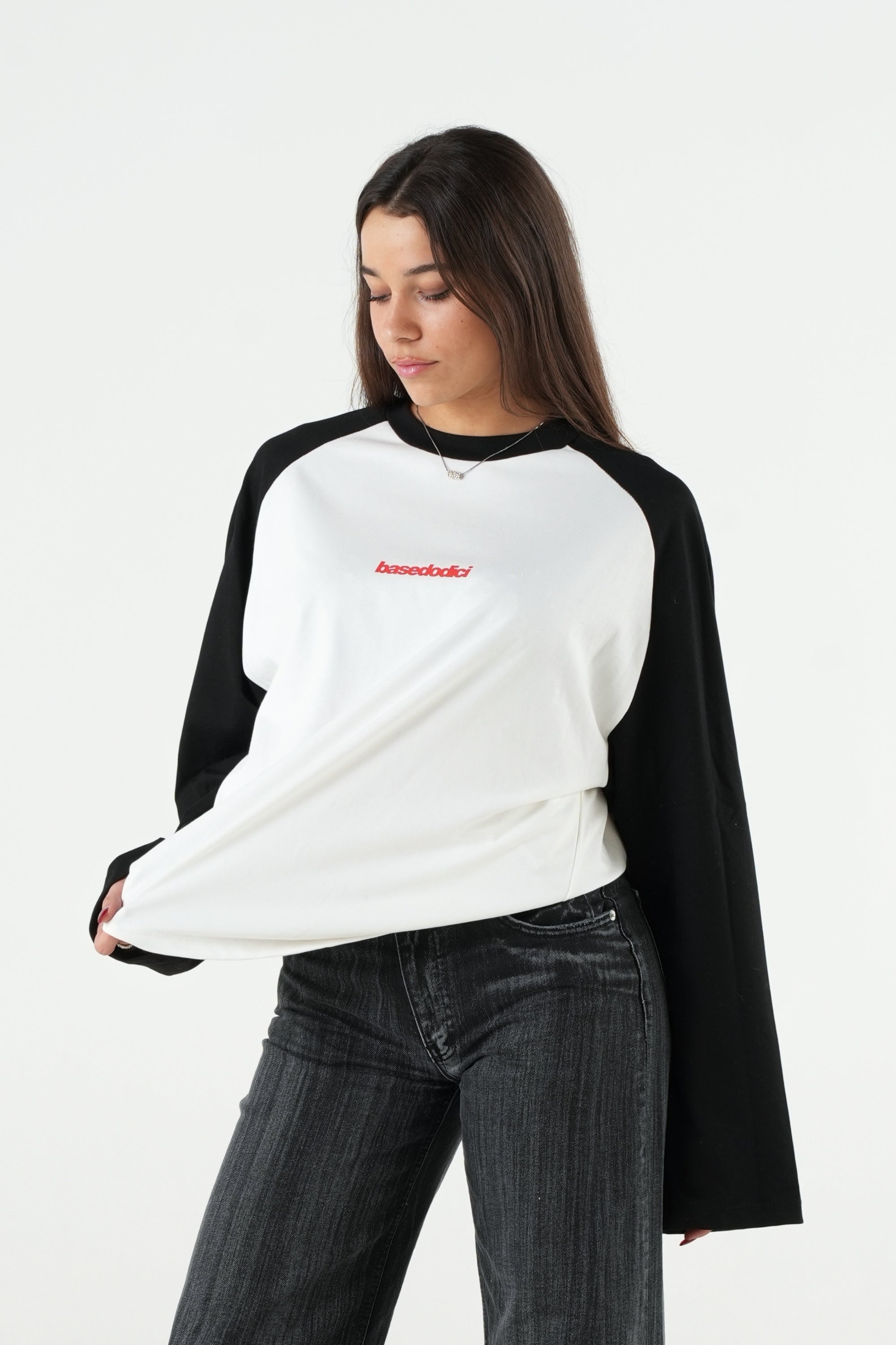 Longsleeve "B12LAB" FOMO White-Black/Red