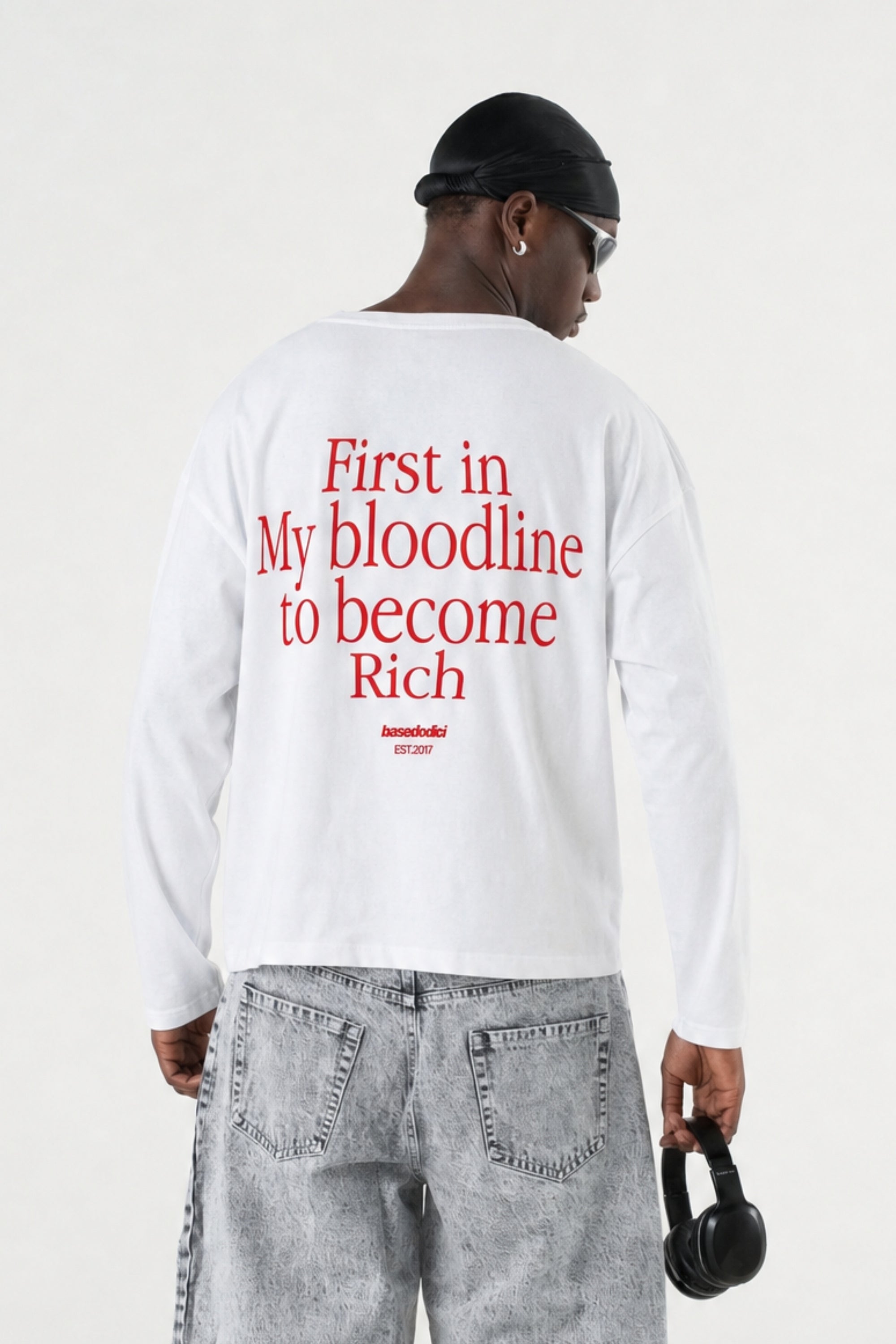Longsleeve "B12LAB" Bloodline White/Red