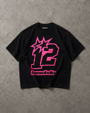 T-Shirt "4PLAYERS" FrontLogo 12 Black/GlitterPink