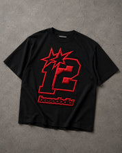 T-Shirt "4PLAYERS" FrontLogo 12 Black/RedPuffy
