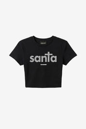 Baby Tee "SANTA" Santa Black/Grillz