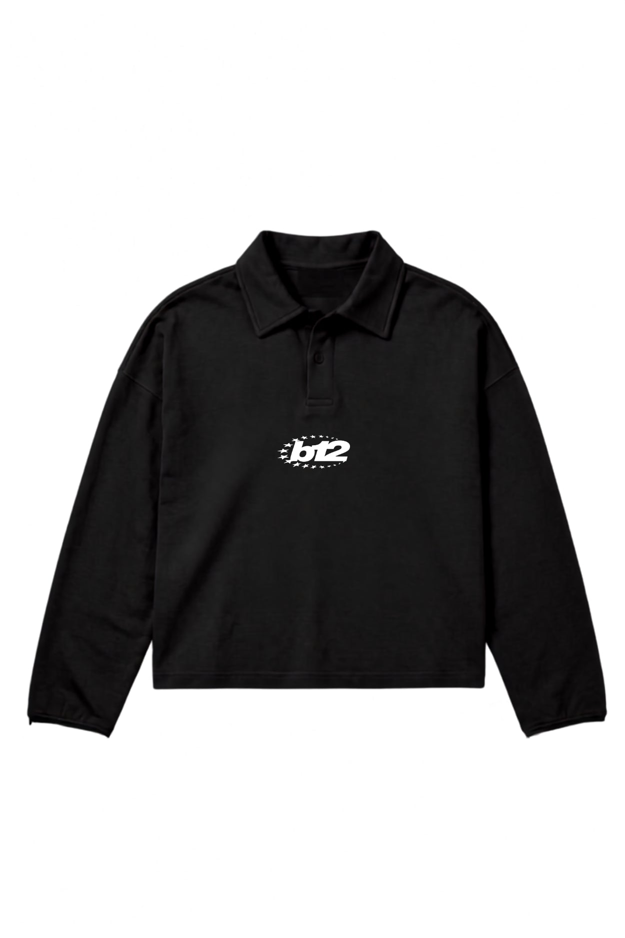 Polo Longsleeve "NEW MONEY" Team012 Black/White