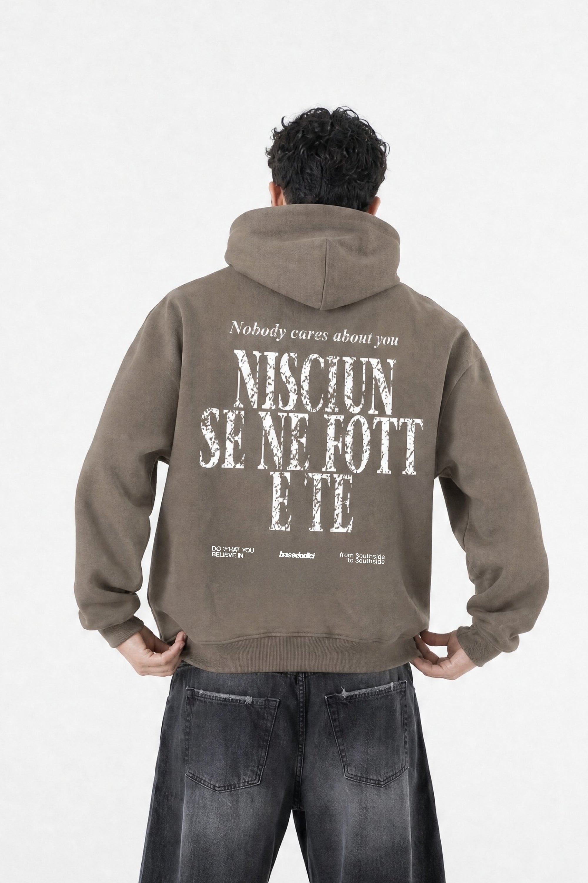 Hoodie "B12LAB" Nisciun Brown/White