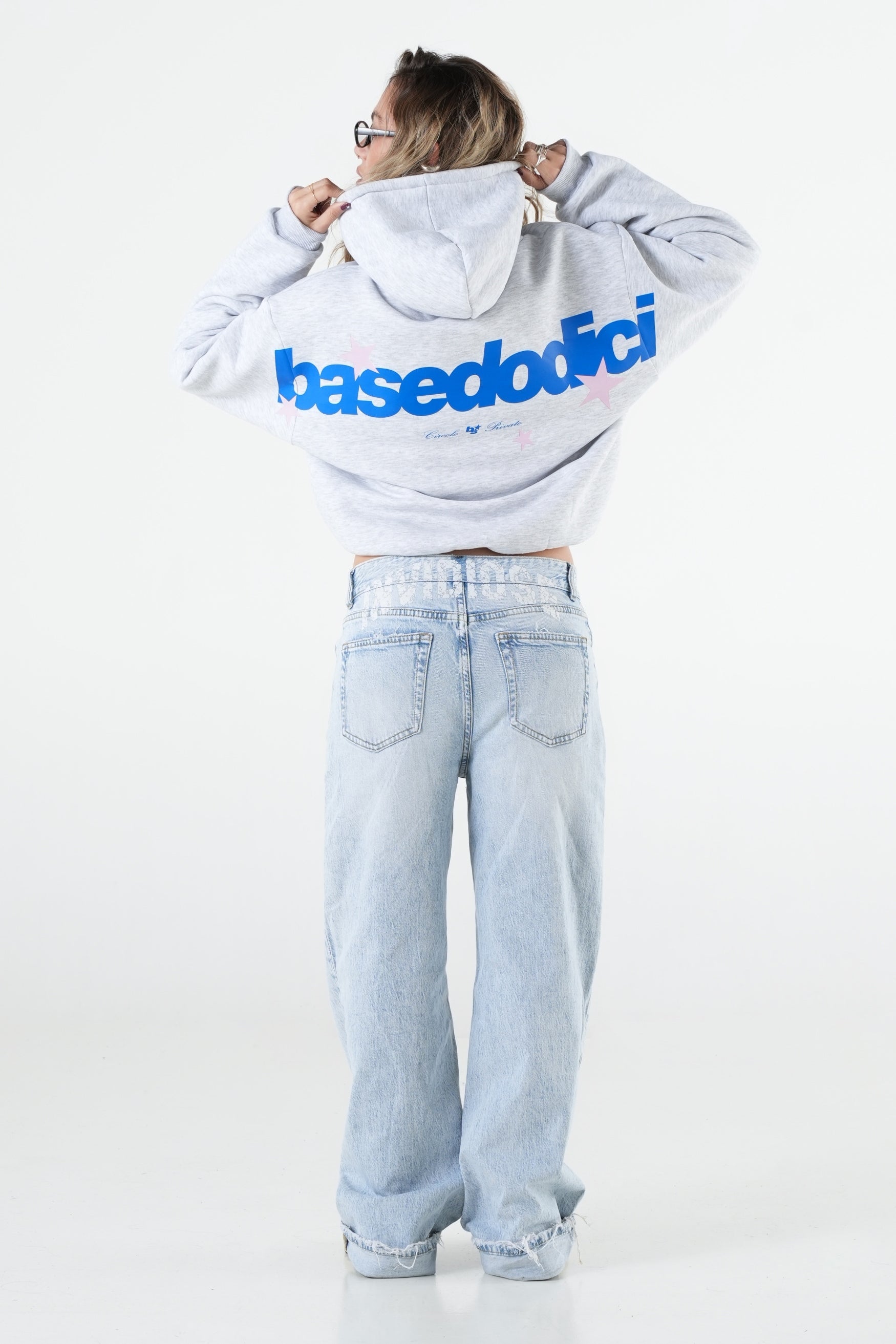 Hoodie "THE NOISE" BackLogoStars AshGrey/Blue