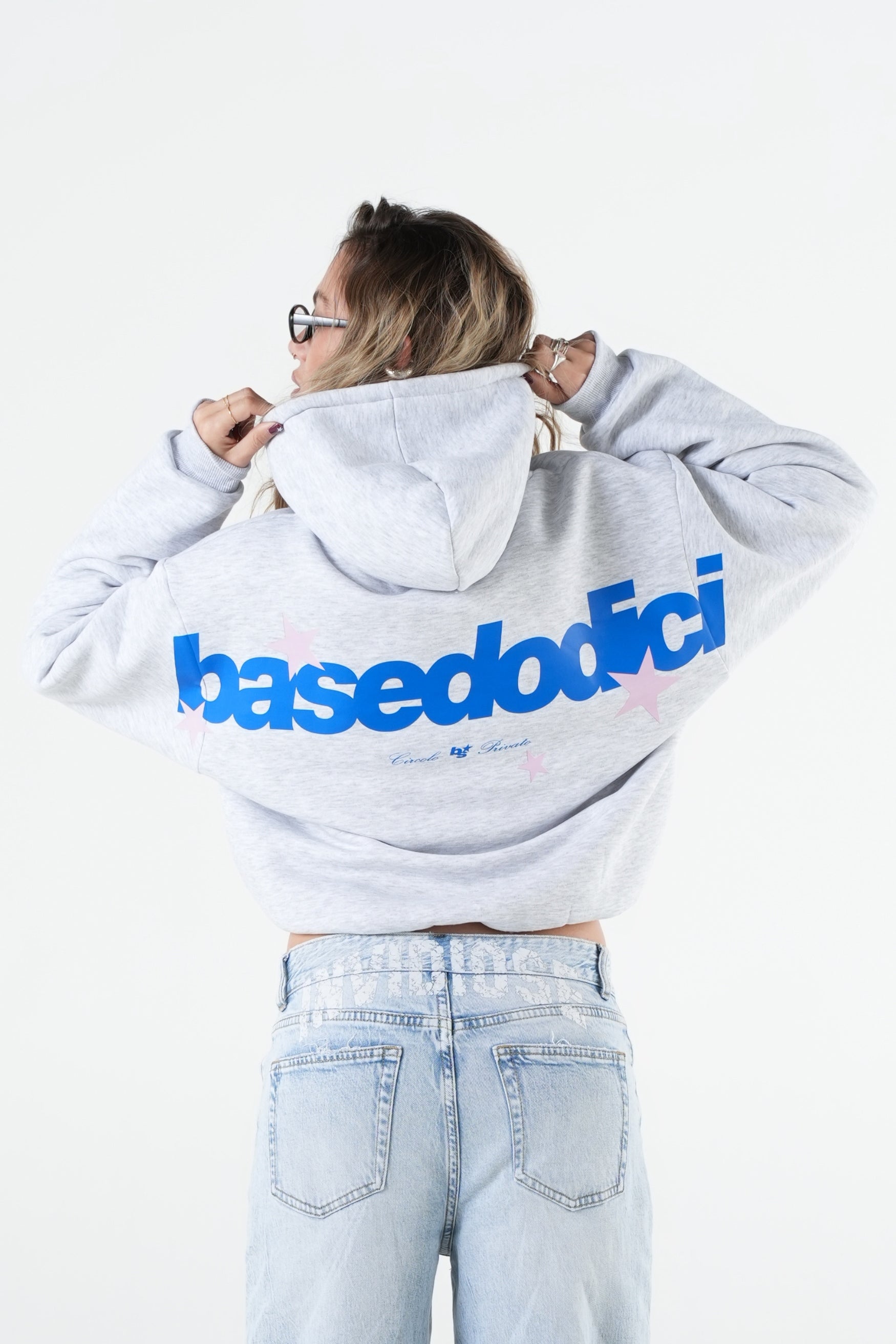 Hoodie "THE NOISE" BackLogoStars AshGrey/Blue