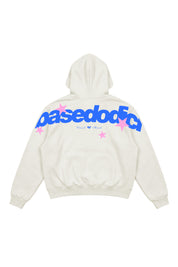 Hoodie "THE NOISE" BackLogoStars White/Blue