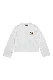 Longsleeve "THE NOISE" BackLogoStars White/Brown