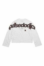 Longsleeve "THE NOISE" BackLogoStars White/Brown