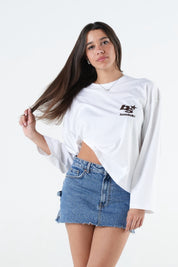 Longsleeve "THE NOISE" BackLogoStars White/Brown