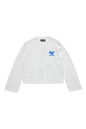 Longsleeve "THE NOISE" BackLogoStars White/Blue