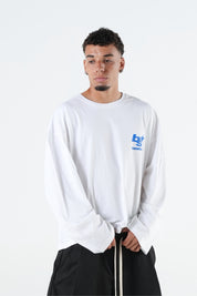 Longsleeve "THE NOISE" BackLogoStars White/Blue