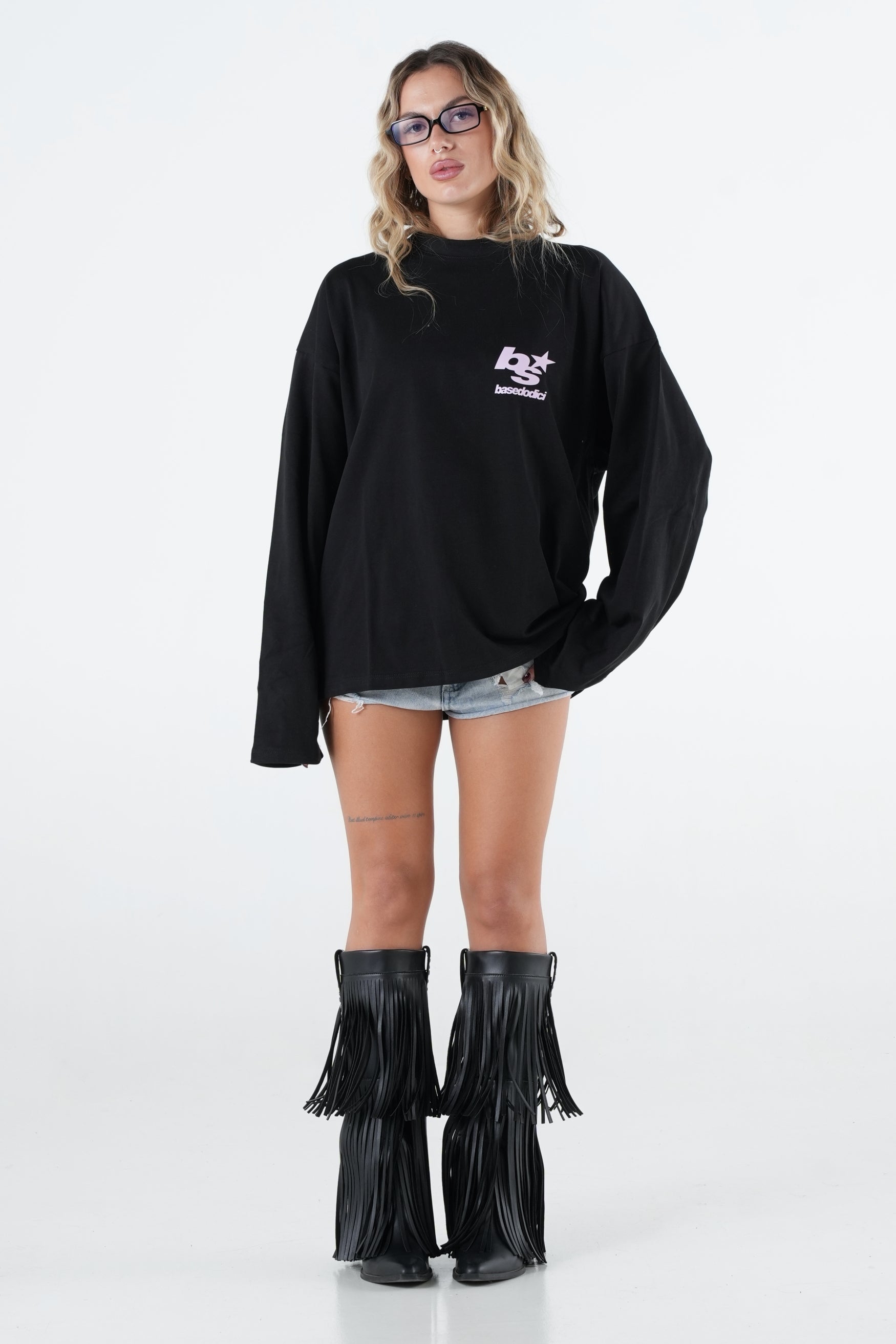 Longsleeve "THE NOISE" BackLogoStars Black/Pink