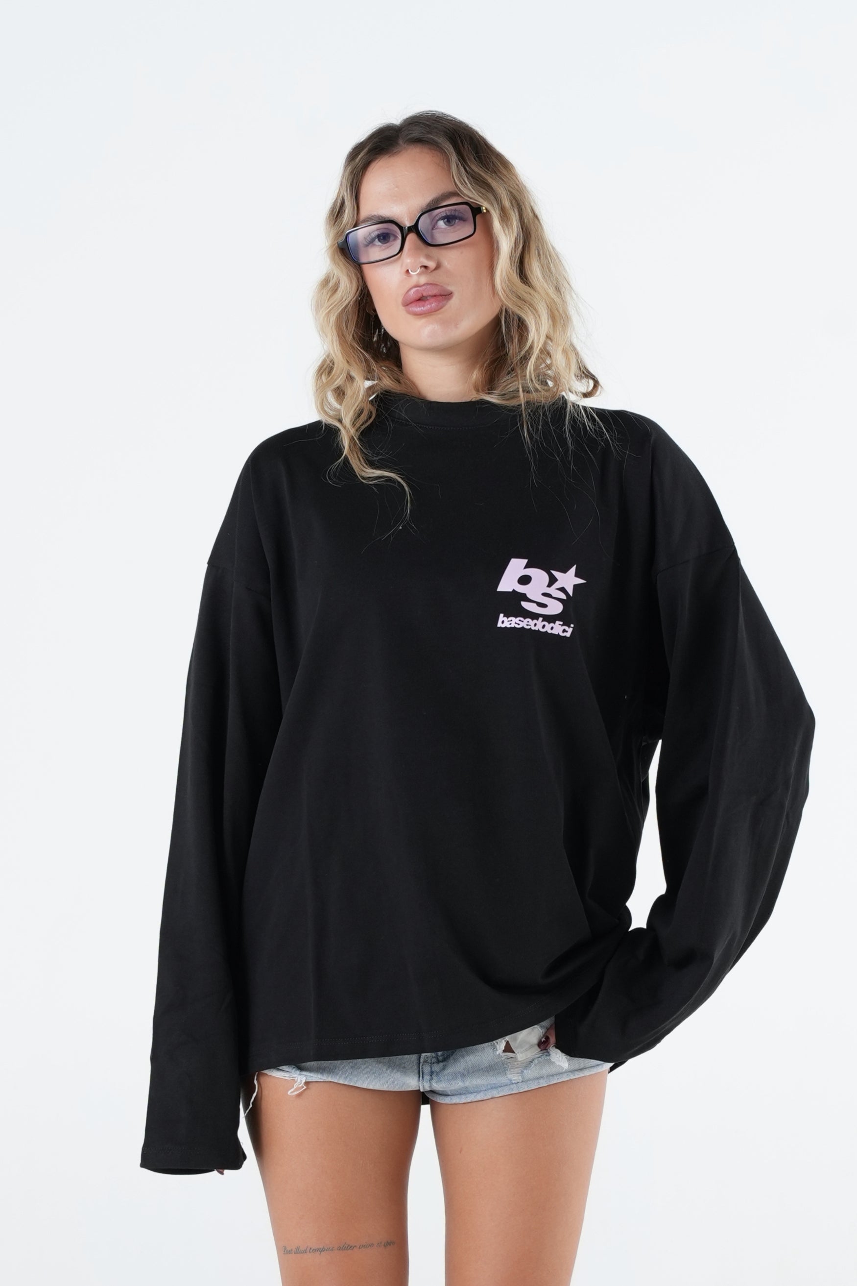 Longsleeve "THE NOISE" BackLogoStars Black/Pink